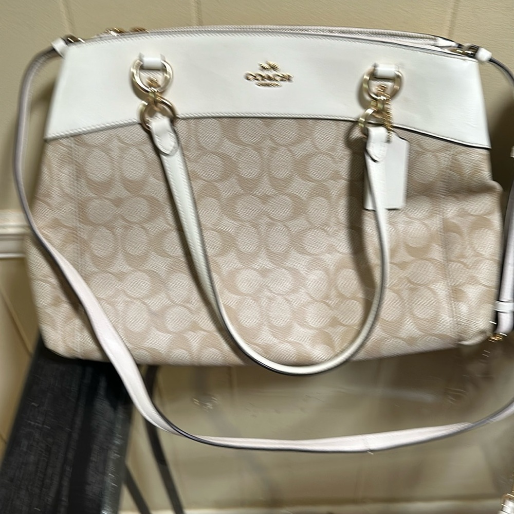 Coach purse new, no tags, cream and white